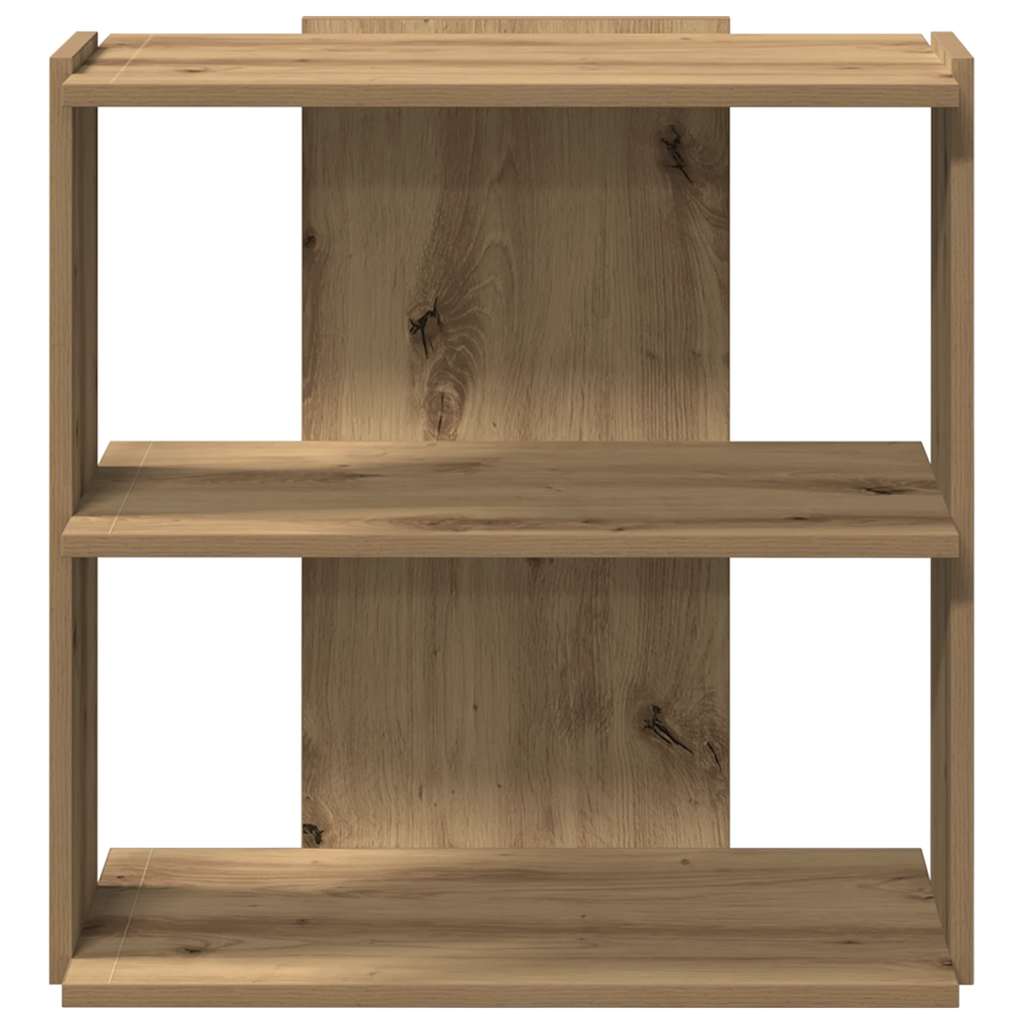 Bookcase 3-Tier Artisan Oak 60x30x60 cm Engineered Wood